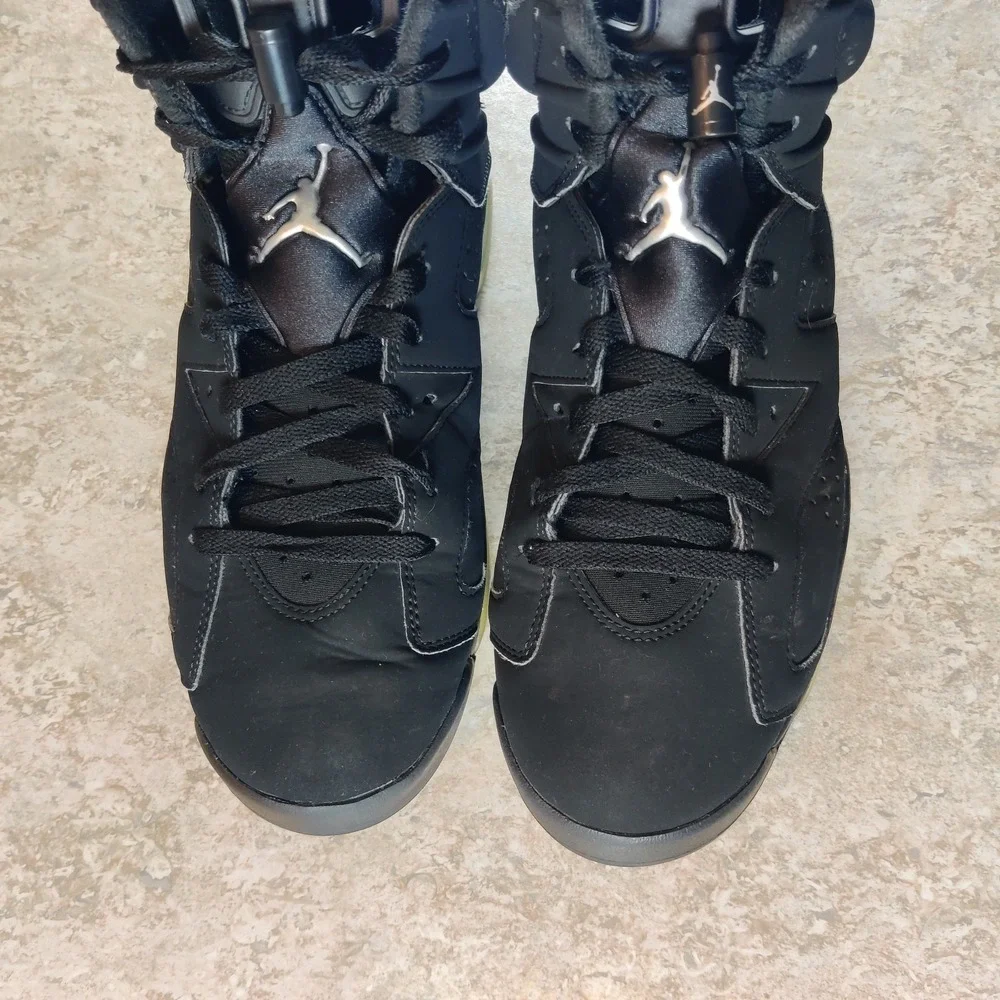 Jordan 6 Chrome Sneakers Men's‎ Size 11 Black Silver Basketball Shoes